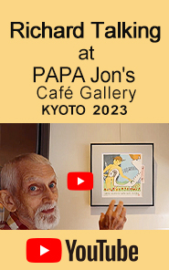 Richard talking at PAPA Jon's Cafe Gallery, Kyoto 2023